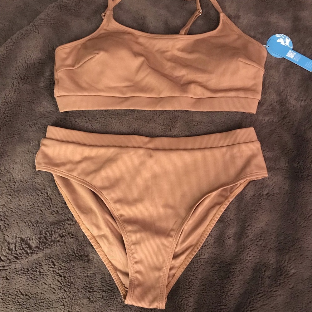 NEW wTags 2 piece Swim Suit size Large- Brown